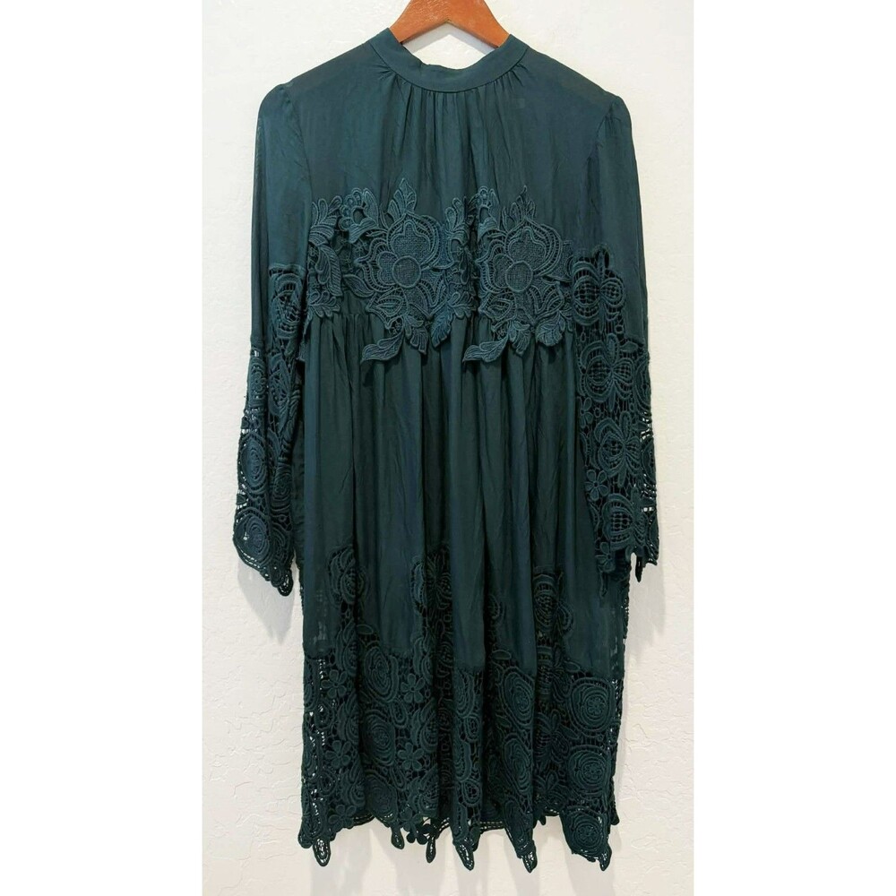 Anthropologie Lace Green Women's Dress Medium Eri + Ali Forest Fairy Grunge